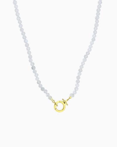 RAINBOW MOONSTONE CHARM HOLDER NECKLACE