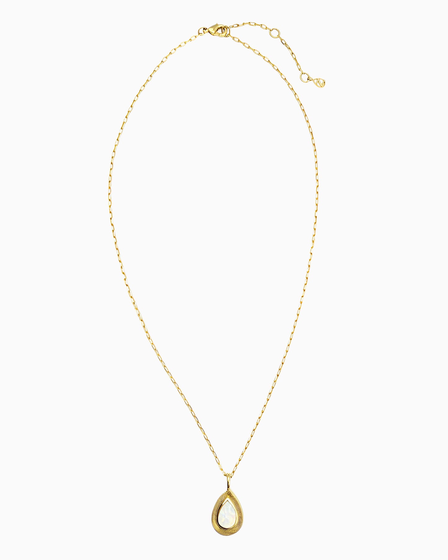 WHITE OPAL TEARDROP NECKLACE