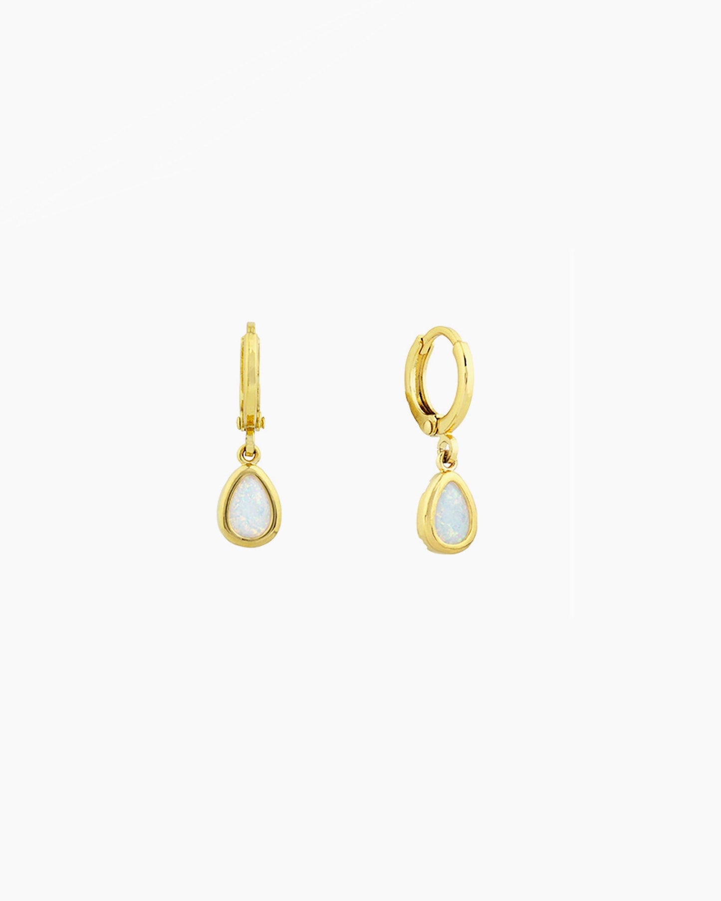 WHITE OPAL TEARDROP DROP EARRINGS
