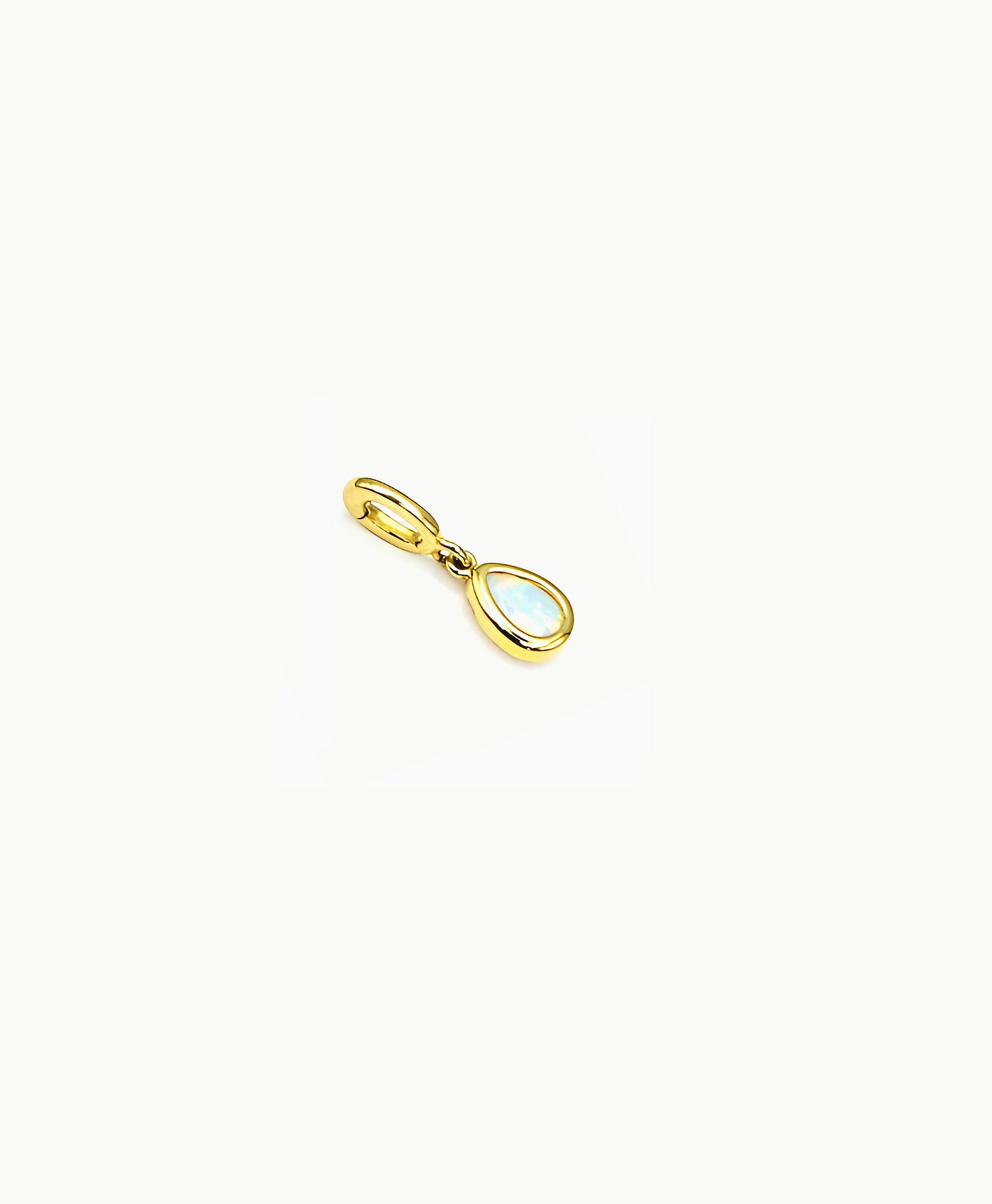 WHITE OPAL TEARDROP CLIP-ON CHARM