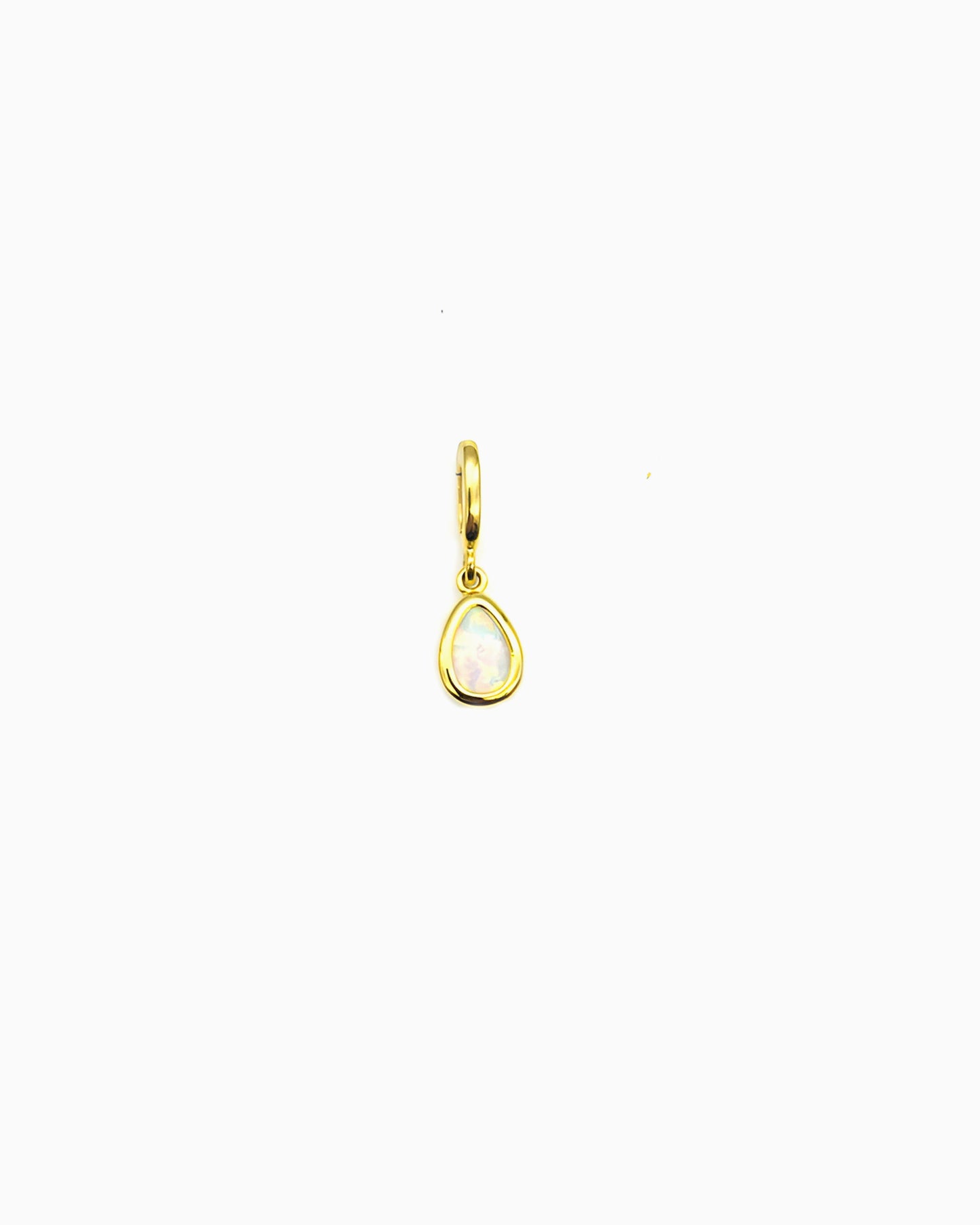 WHITE OPAL TEARDROP CLIP-ON CHARM