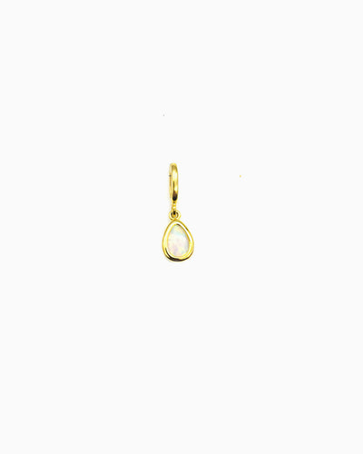 WHITE OPAL TEARDROP CLIP-ON CHARM