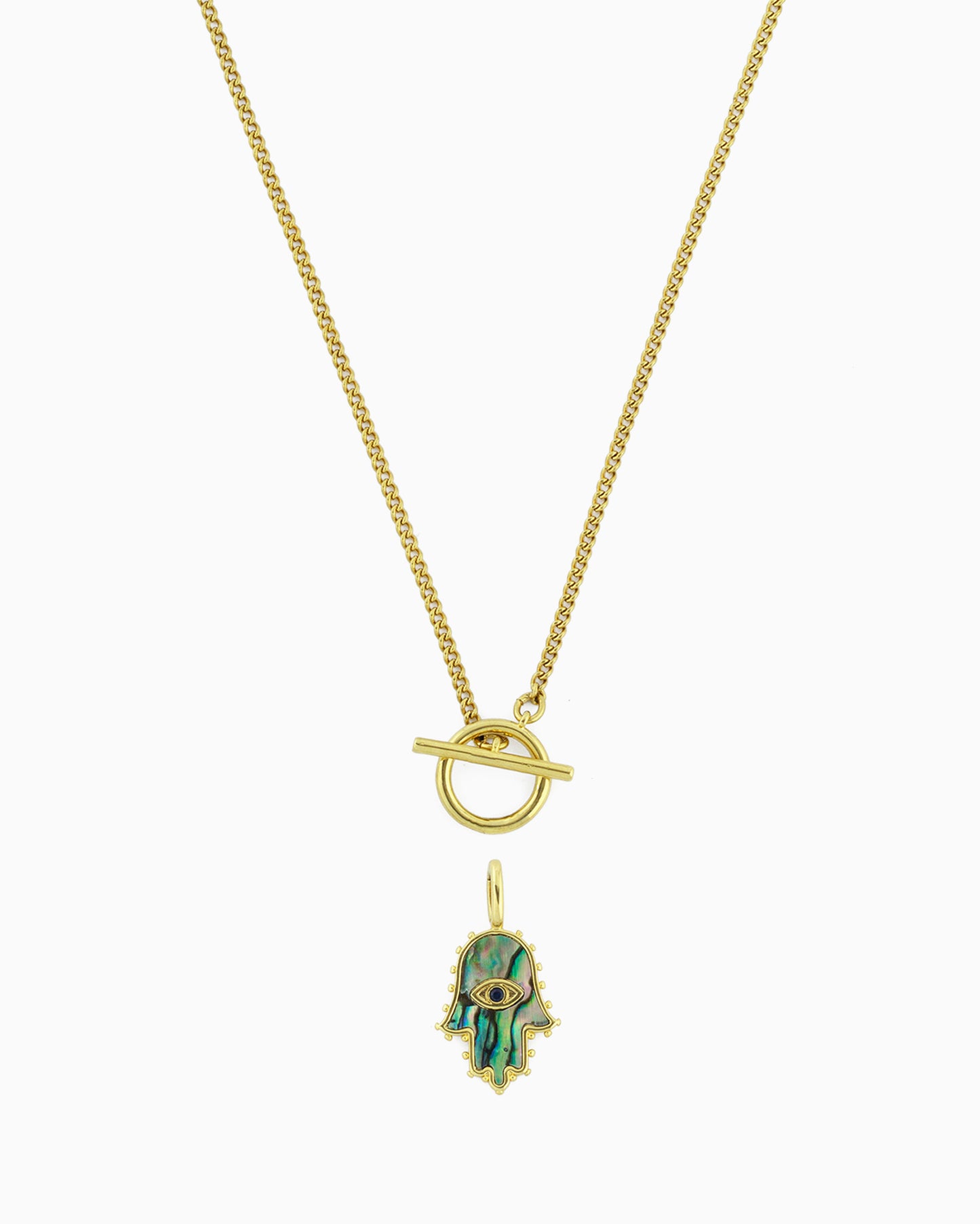 HAMSA HAD CHARM CONVERTIBLE TOGGLE NECKLACE