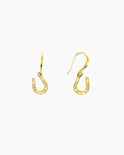 DAINTY HORSESHOE DROP EARRINGS