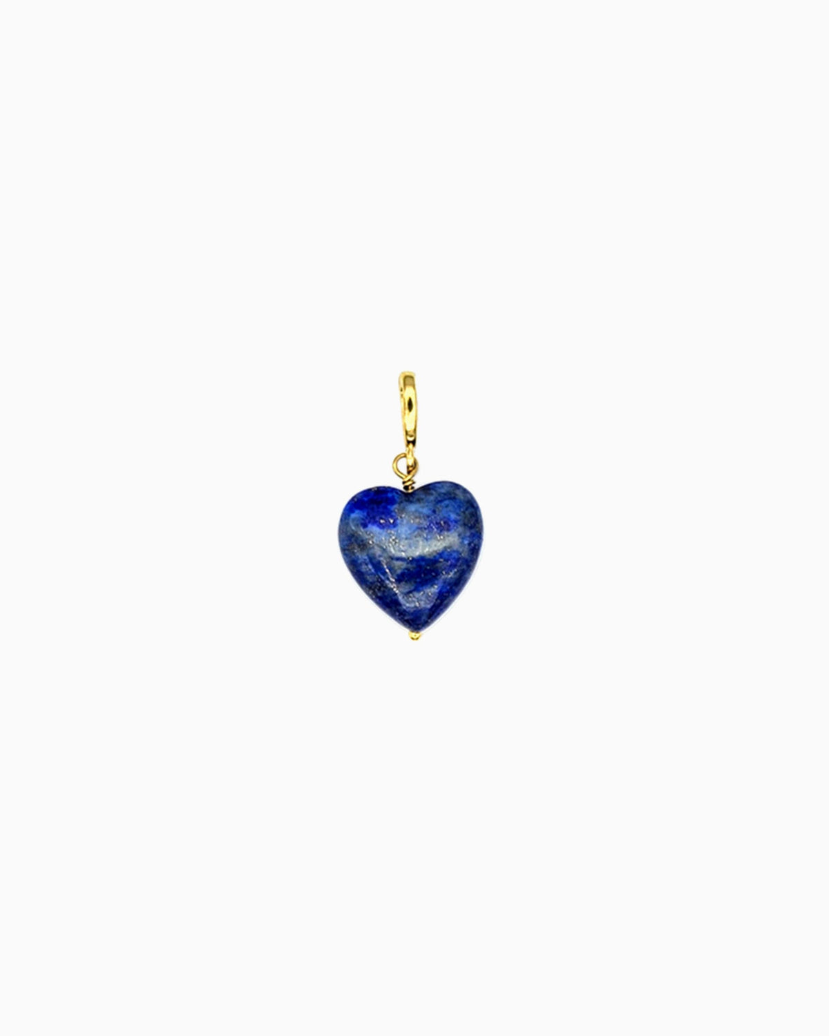 gold plated pvd lapis lazulii heart clip-on charm