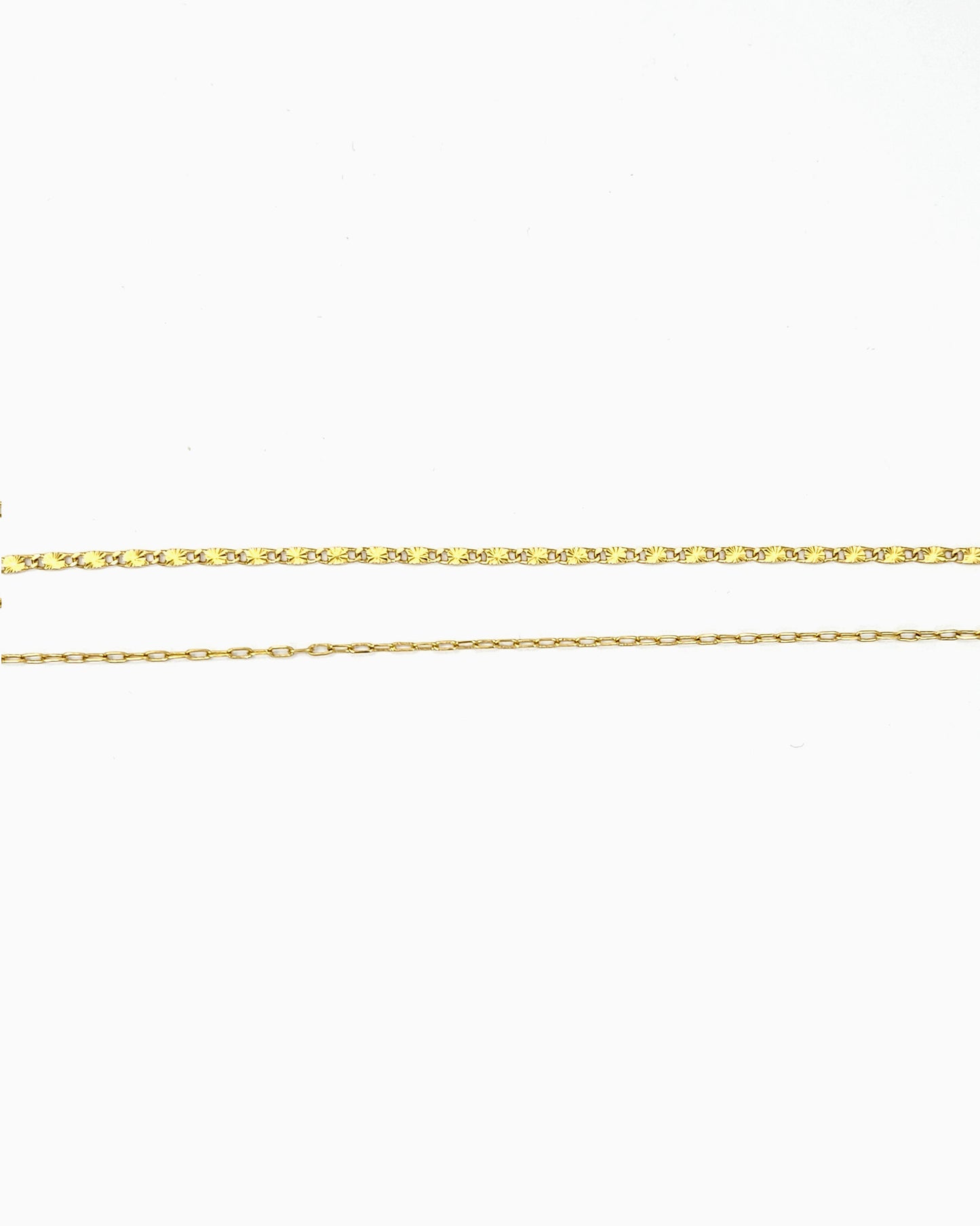 SUNBURST & LINK CHAIN LAYERED ANKLET