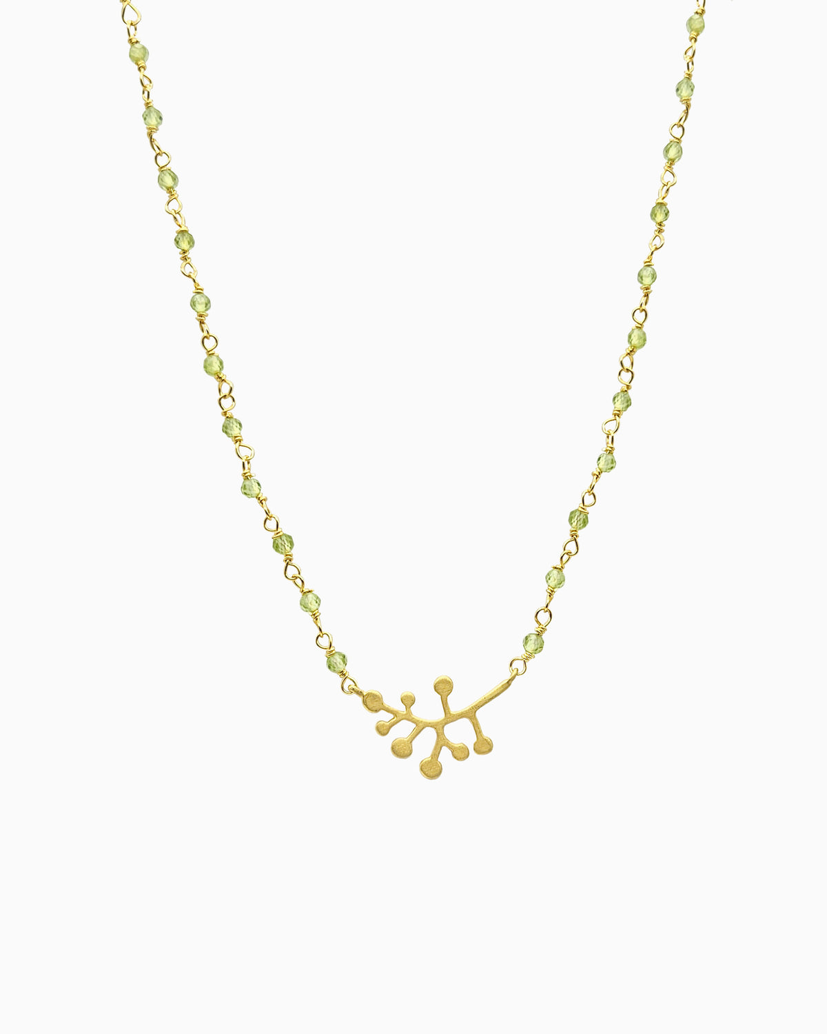 gold pvd plated peridot necklace