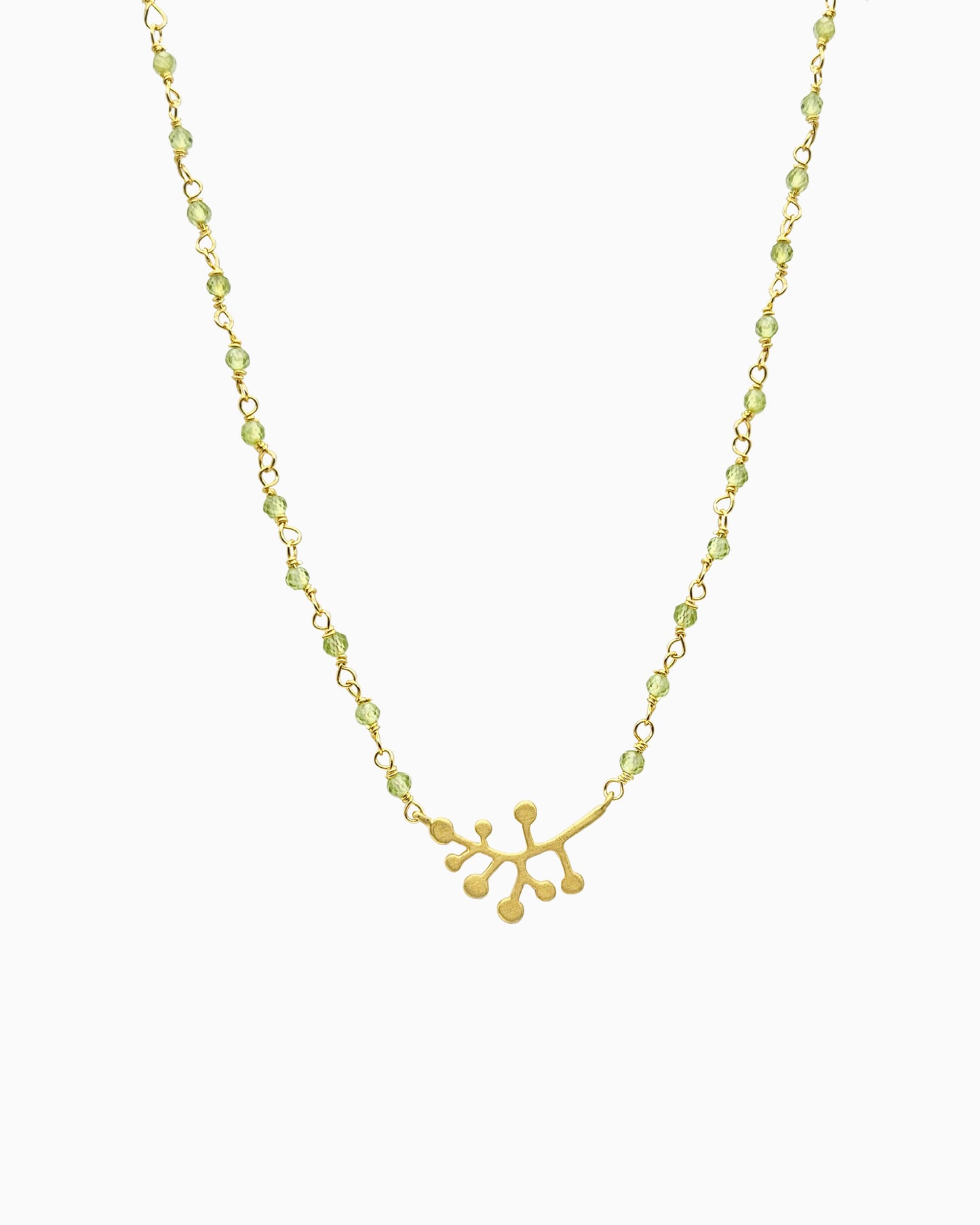 gold pvd plated peridot necklace