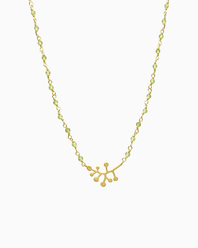 gold pvd plated peridot necklace