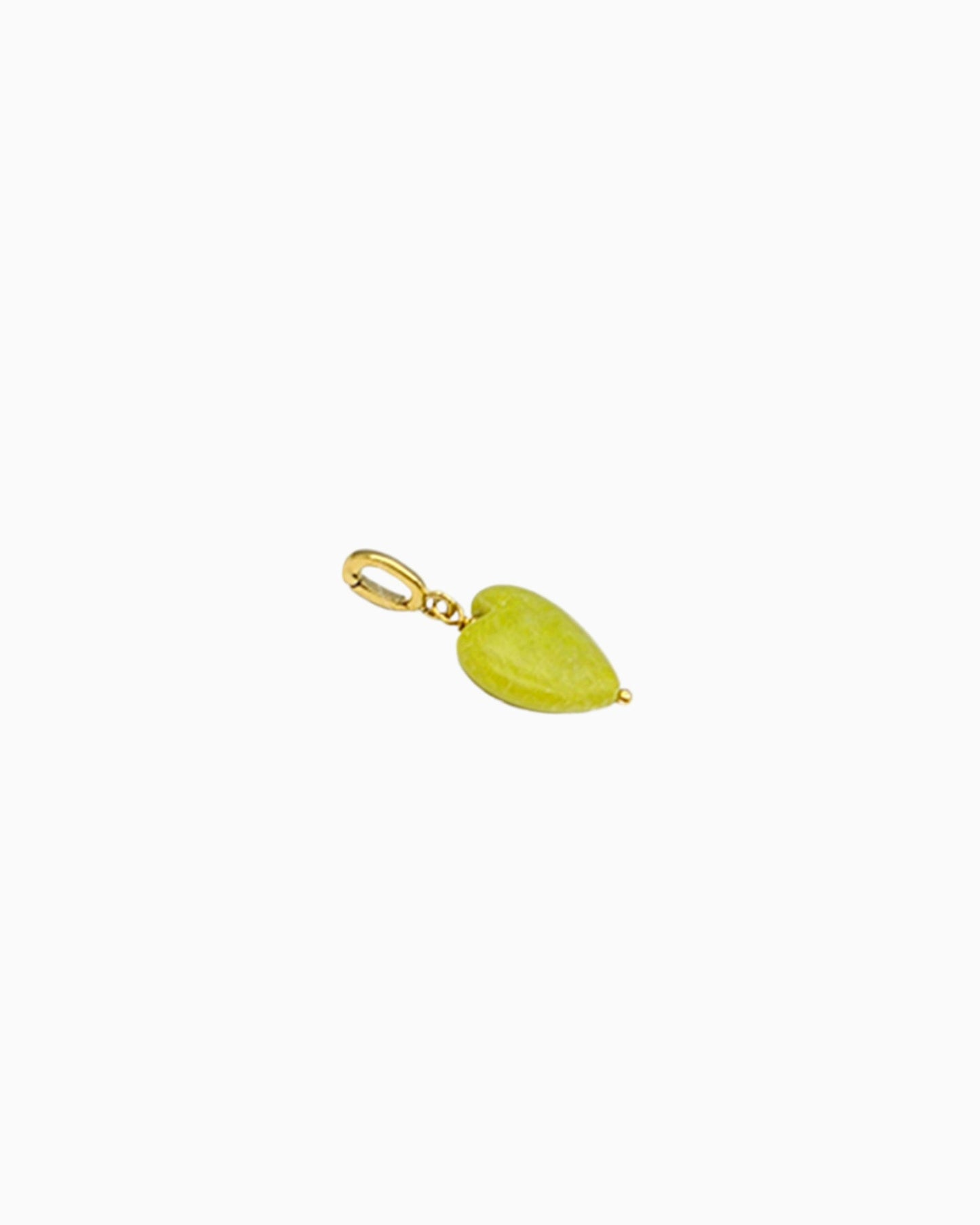 LIME JADE HEART CLIP-ON CHARM