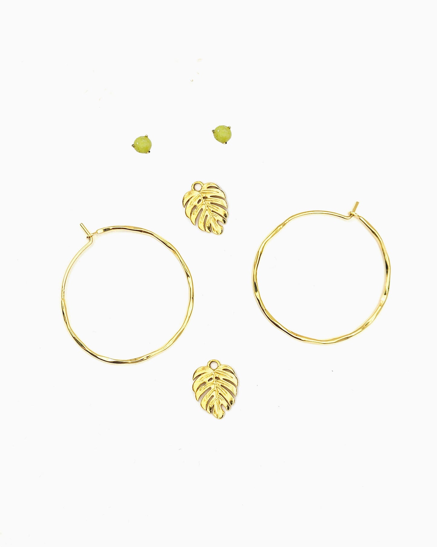 MONSTERA LEAF CONVERTIBLE EARRINGS SET