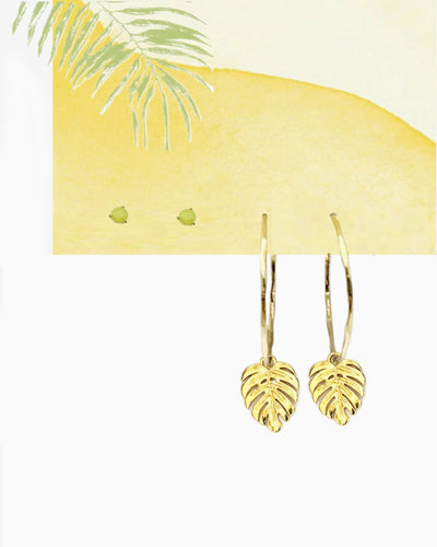 MONSTERA LEAF CONVERTIBLE EARRINGS SET