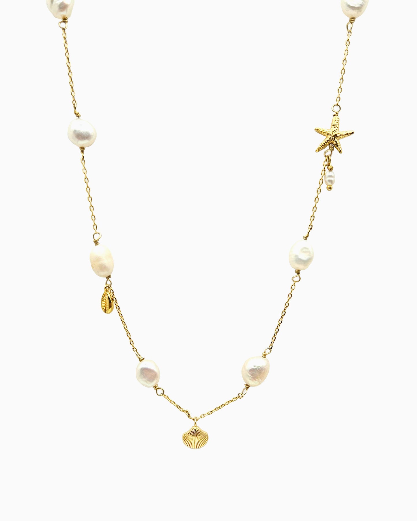 SEASIDE PEARL CHARM NECKLACE