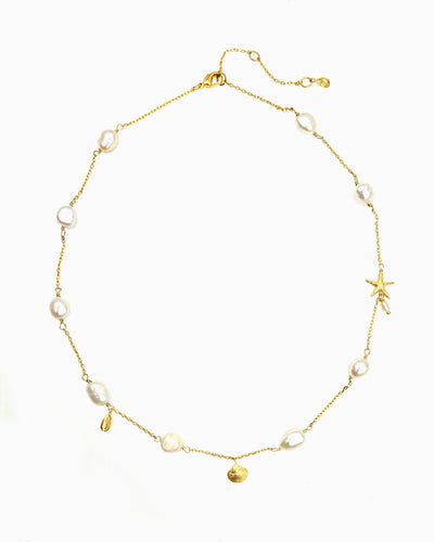 SEASIDE PEARL CHARM NECKLACE