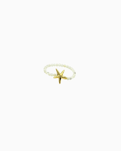 MINI MOP BEADED STARFISH STRETCH RING