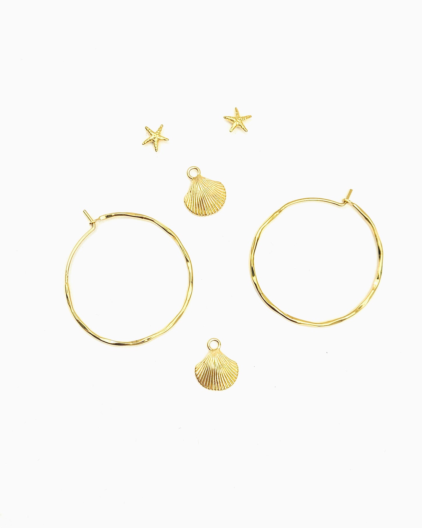 STARFISH & SEASHELL CONVERTIBLE EARRINGS SET