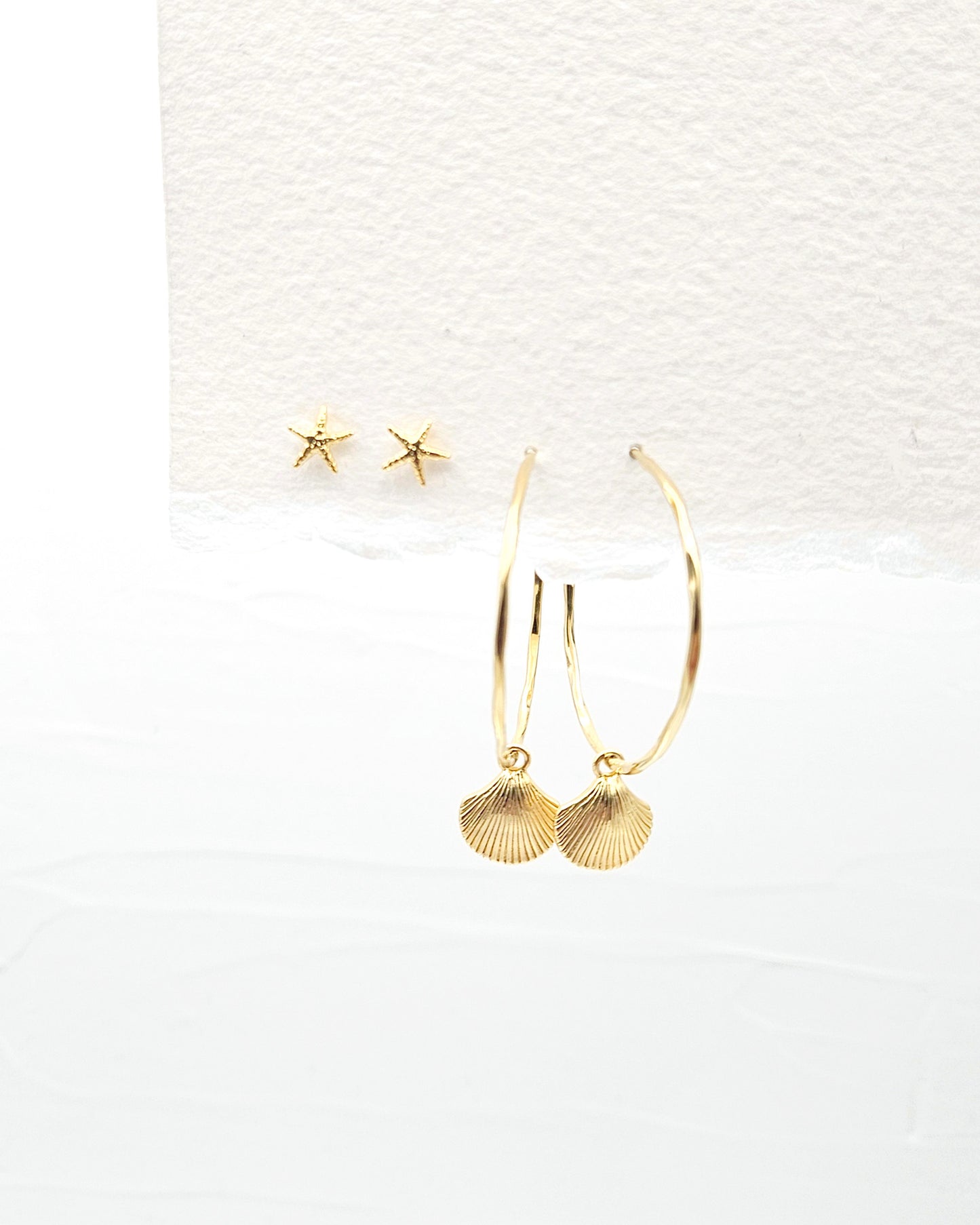STARFISH & SEASHELL CONVERTIBLE EARRINGS SET