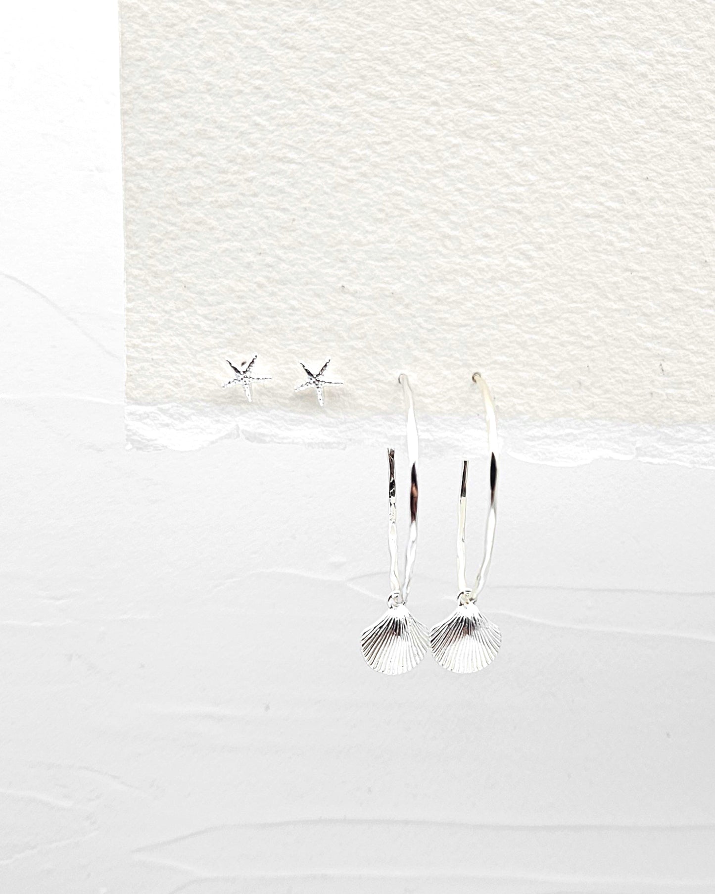 STARFISH & SEASHELL CONVERTIBLE EARRINGS SET