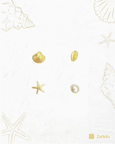 SEASIDE MISMATCHED STUD SET