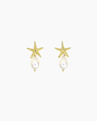 STARFISH PEARL DROP EARRINGS