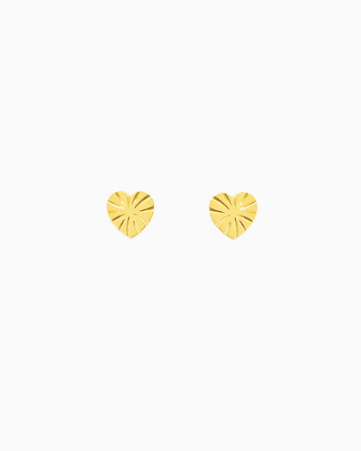 STARBURST HEART STUD EARRINGS