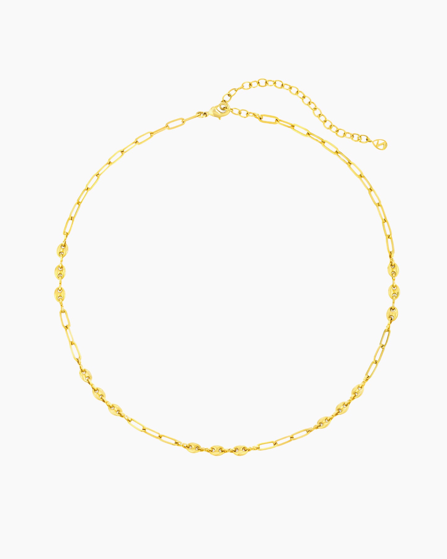 MIXED PAPERCLIP CHAIN CHOKER NECKLACE