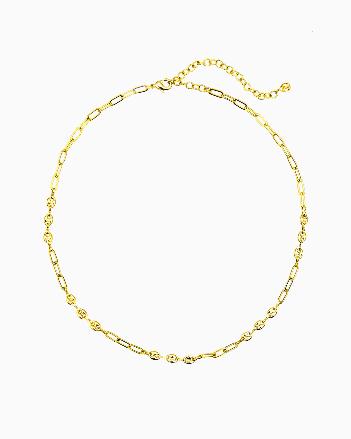 MIXED PAPERCLIP CHAIN CHOKER NECKLACE