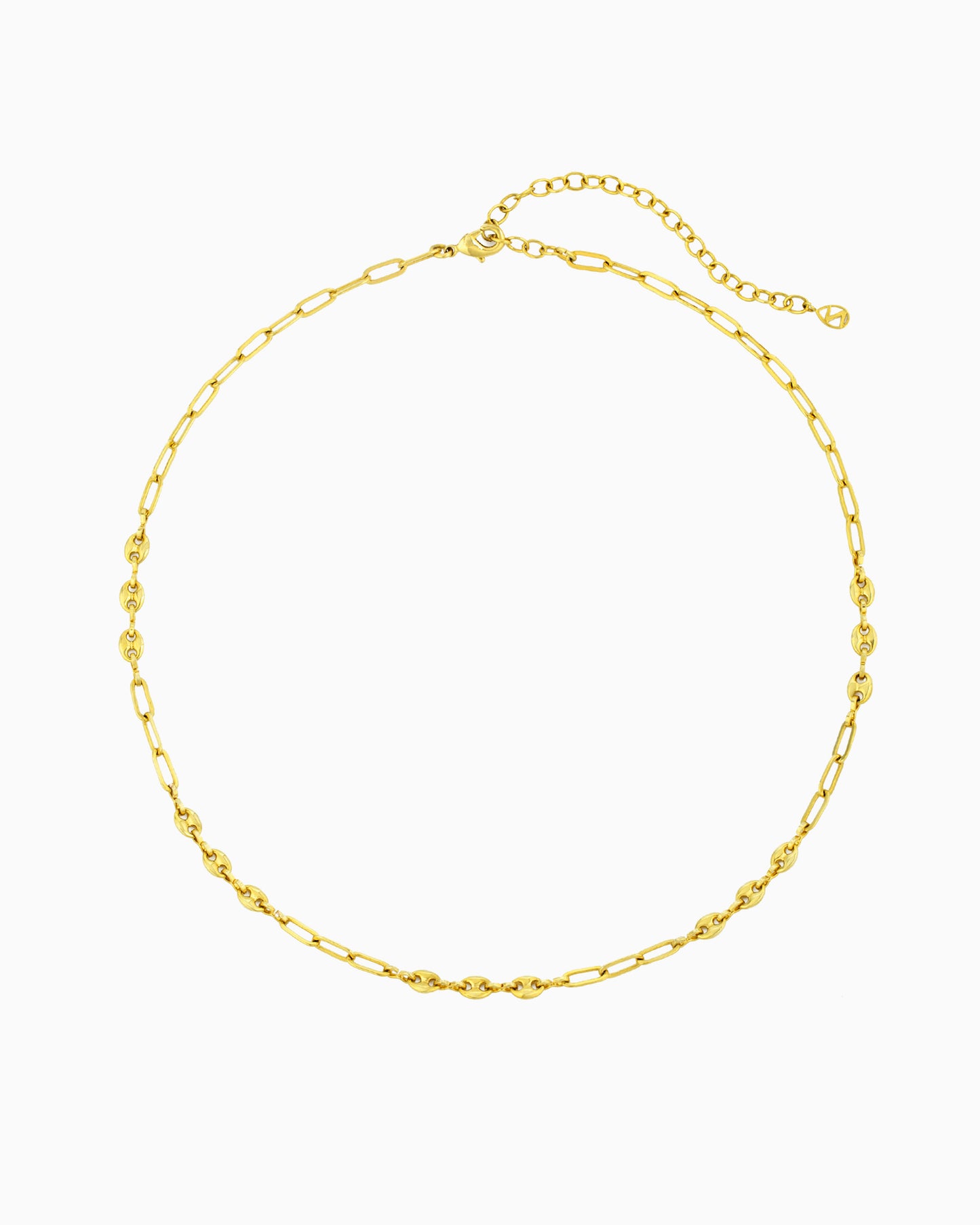 MIXED PAPERCLIP CHAIN CHOKER NECKLACE