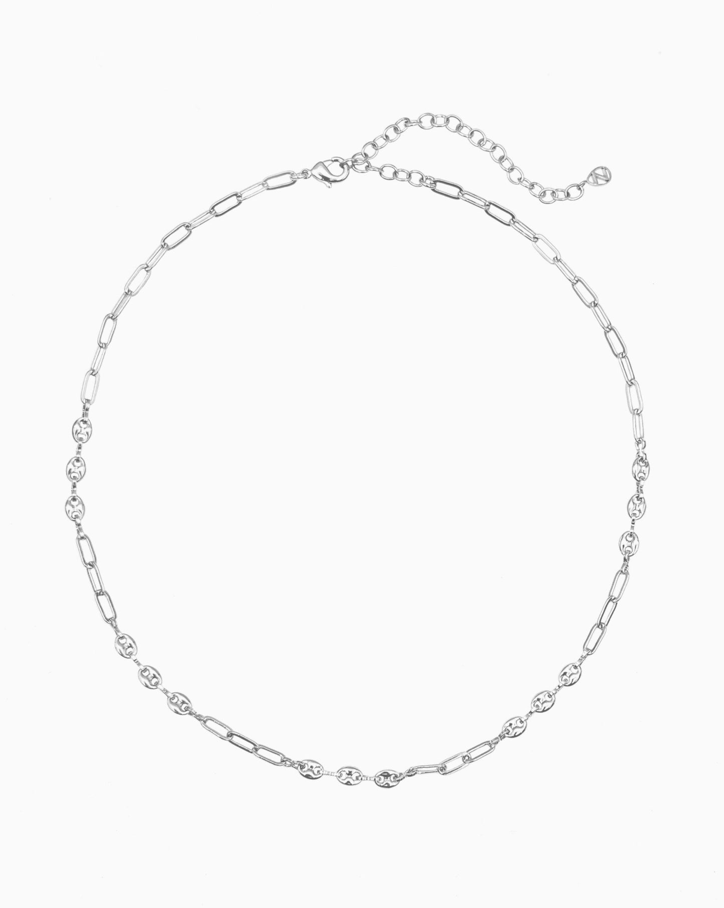 MIXED PAPERCLIP CHAIN CHOKER NECKLACE