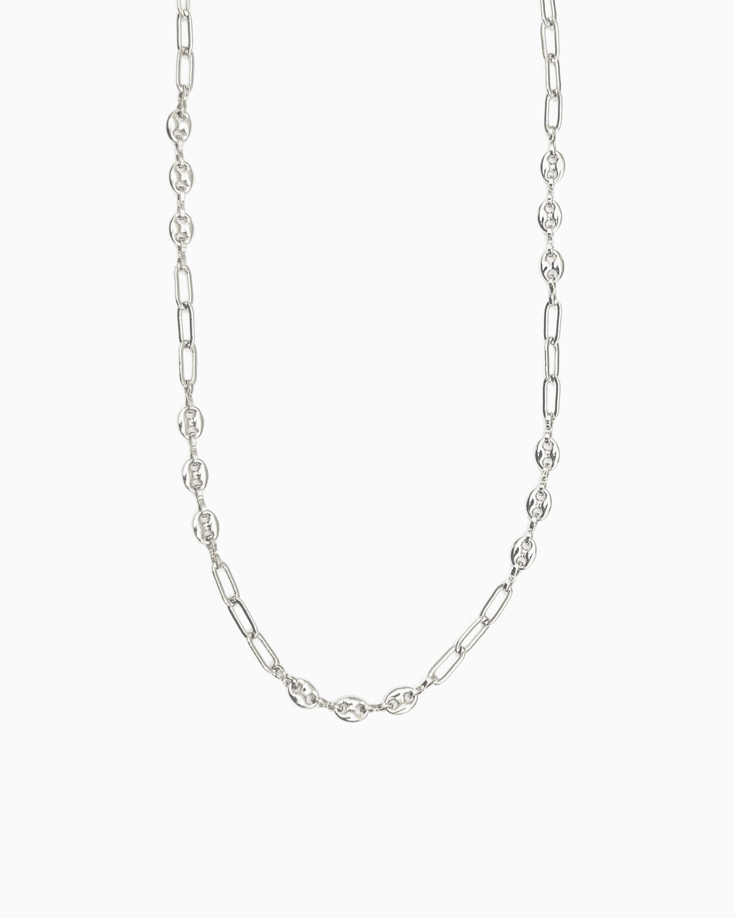 MIXED PAPERCLIP CHAIN CHOKER NECKLACE