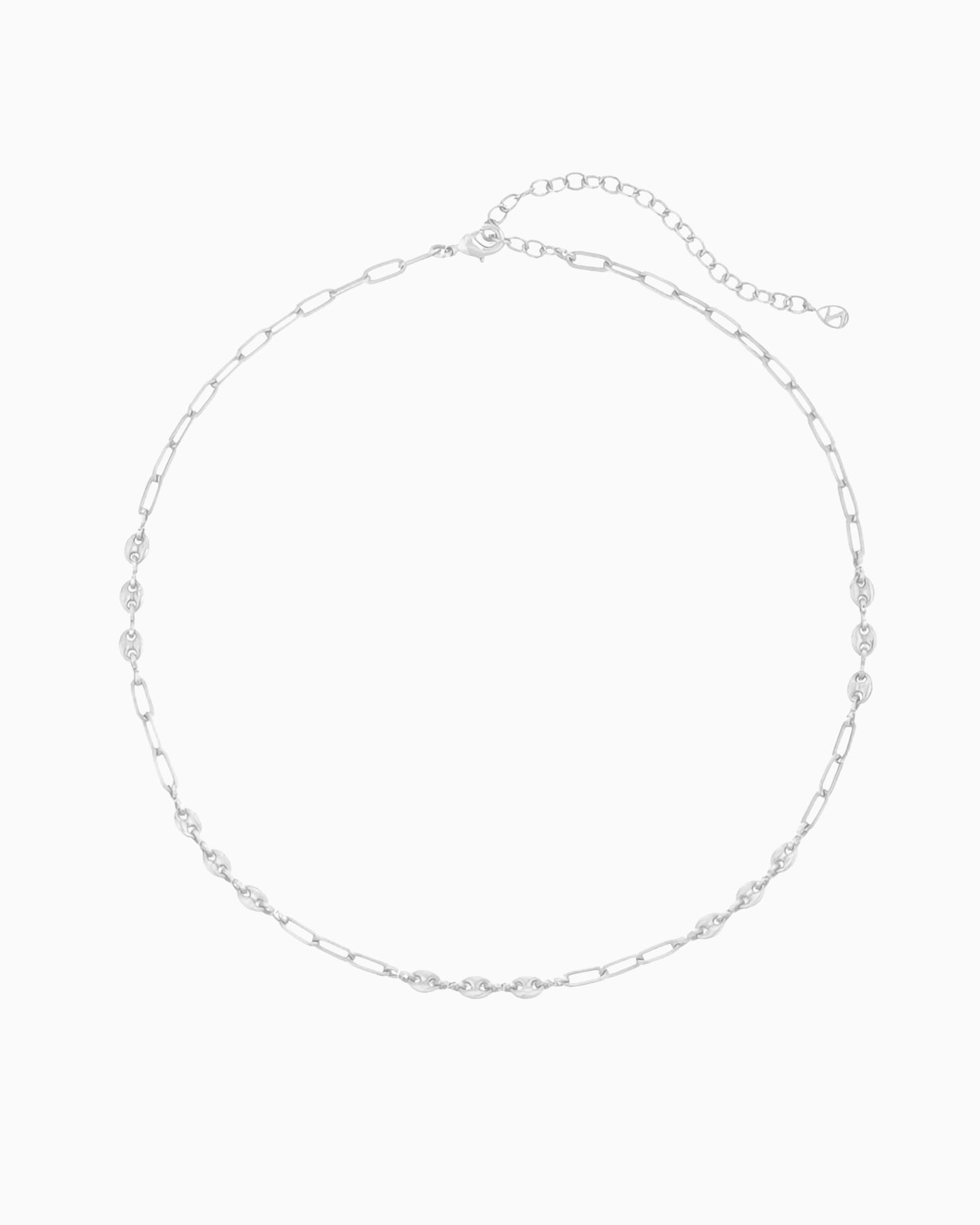 MIXED PAPERCLIP CHAIN CHOKER NECKLACE
