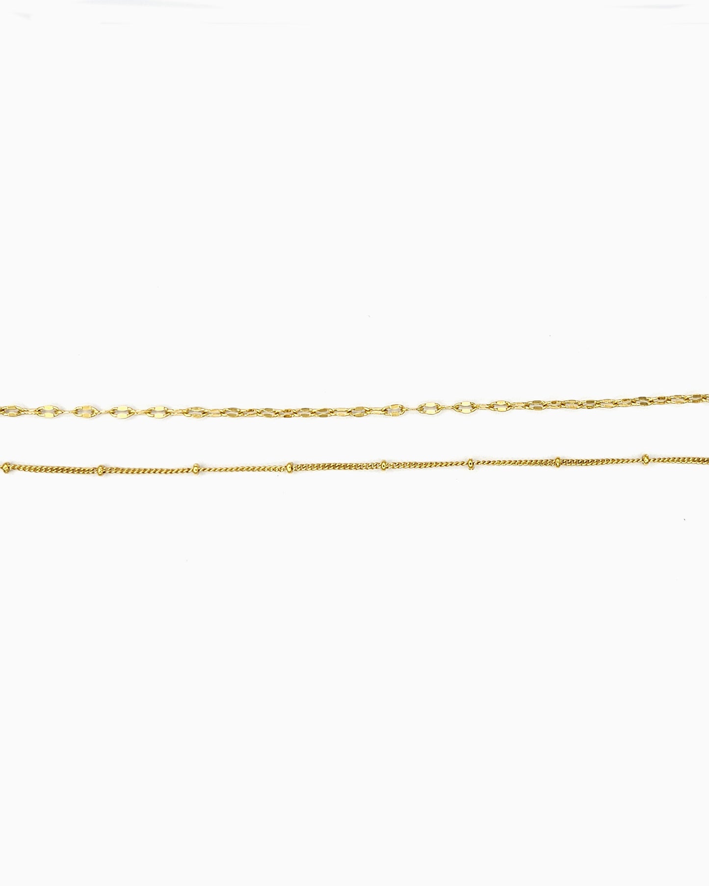 SEQUIN & SATELLITE CHAIN LAYERED ANKLET
