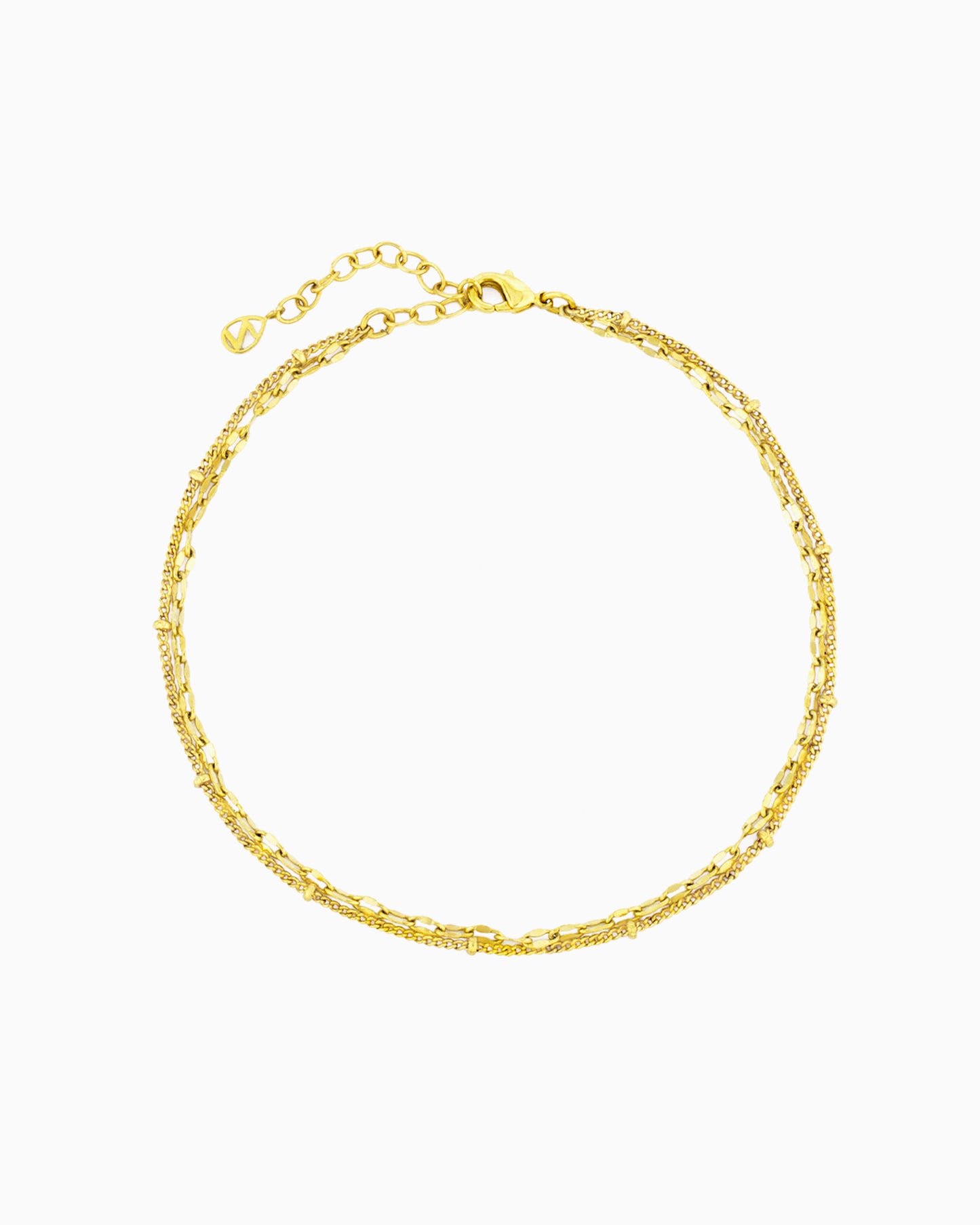 SEQUIN & SATELLITE CHAIN LAYERED ANKLET