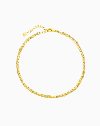 SEQUIN & SATELLITE CHAIN LAYERED ANKLET