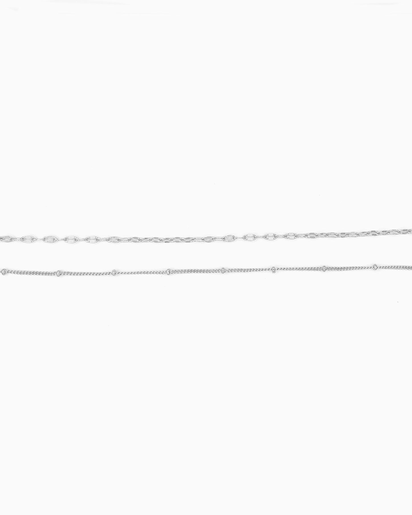 SEQUIN & SATELLITE CHAIN LAYERED ANKLET