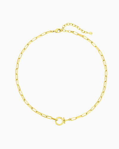 PAPERCLIP CHAIN CHARM HOLDER NECKLACE