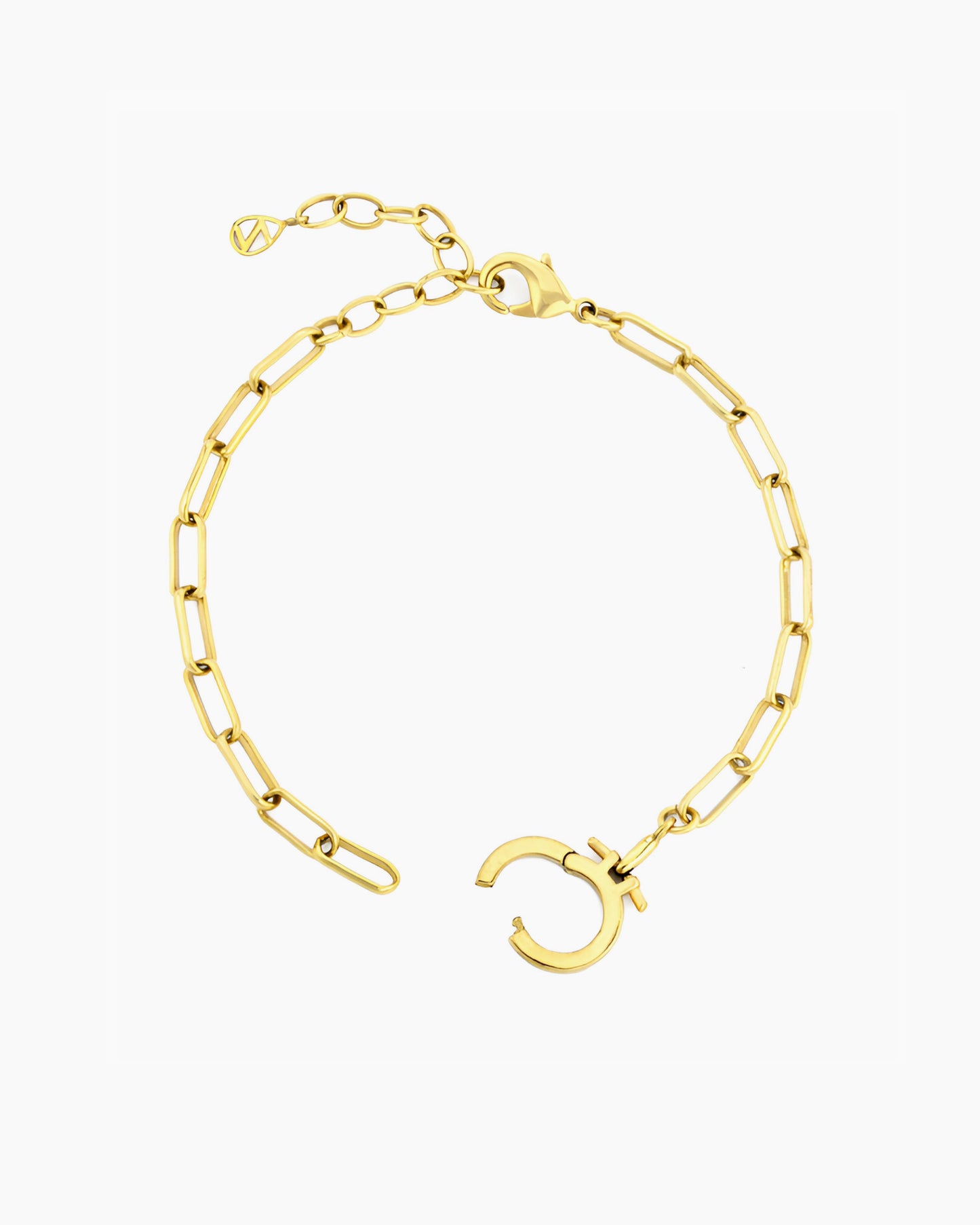 PAPERCLIP CHAIN CHARM HOLDER BRACELET