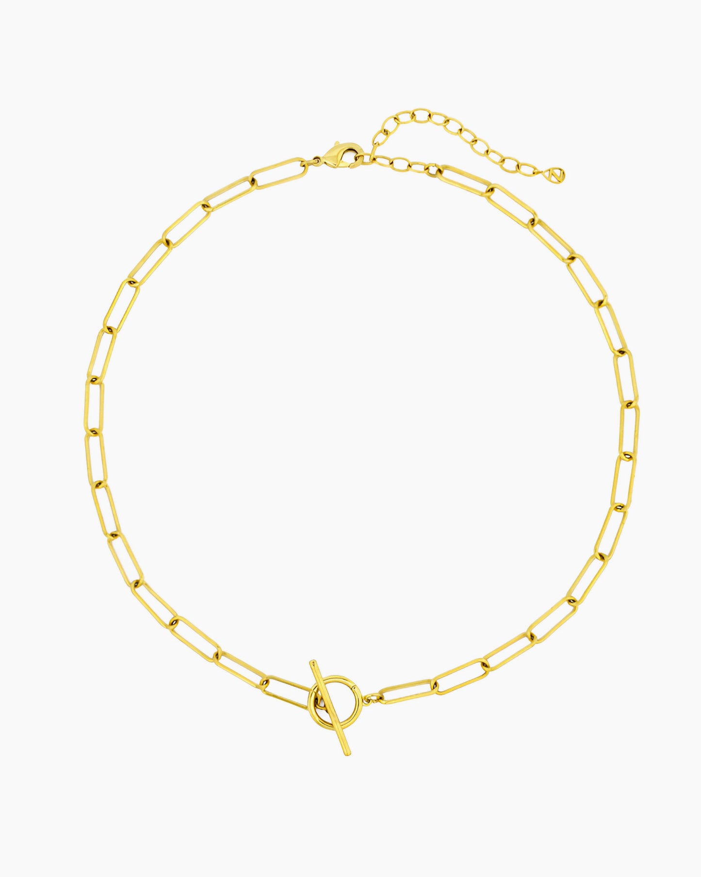 PAPERCLIP CHAIN CHARM HOLDER TOGGLE NECKLACE