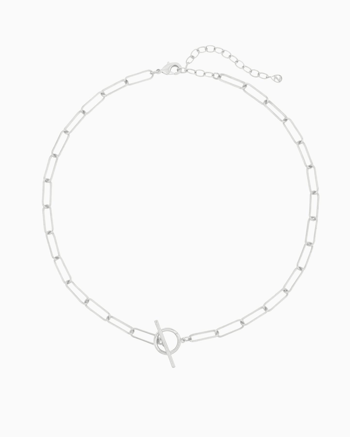 PAPERCLIP CHAIN CHARM HOLDER TOGGLE NECKLACE