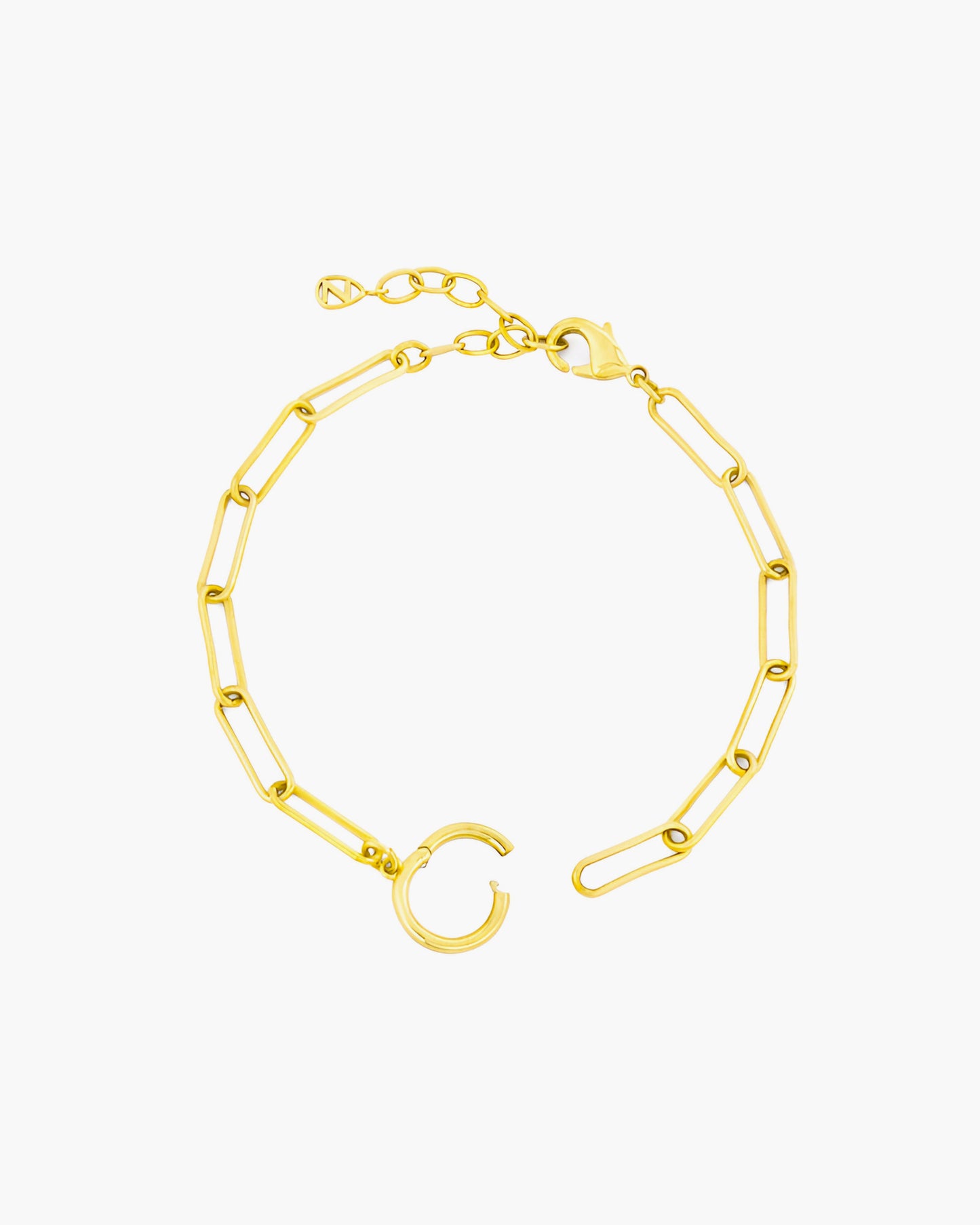 PAPERCLIP CHAIN CHARM HOLDER BRACELET