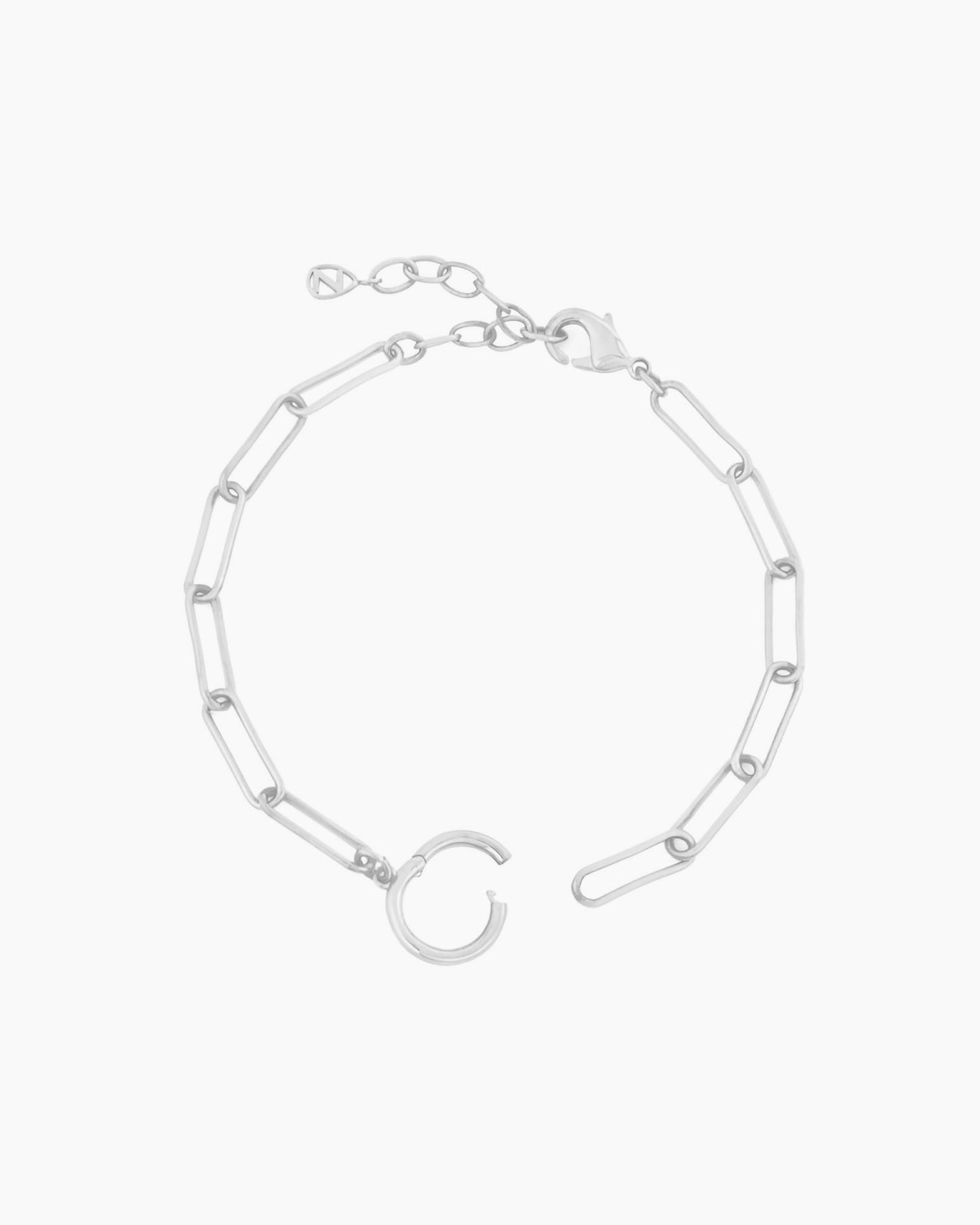 PAPERCLIP CHAIN CHARM HOLDER BRACELET
