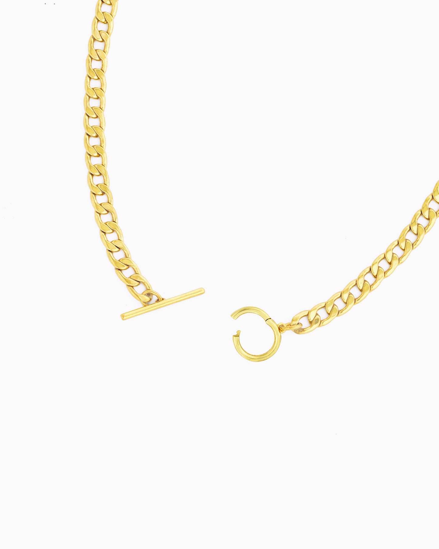 CURB CHAIN CHARM HOLDER TOGGLE NECKLACE