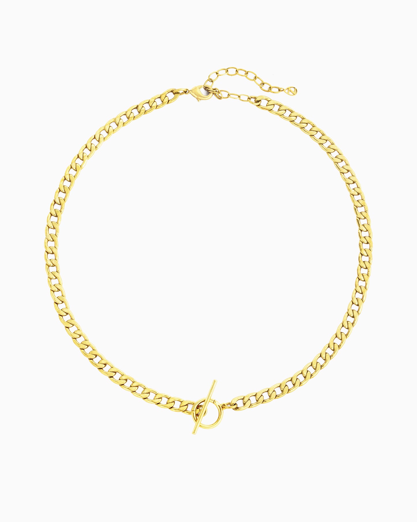 CURB CHAIN CHARM HOLDER TOGGLE NECKLACE