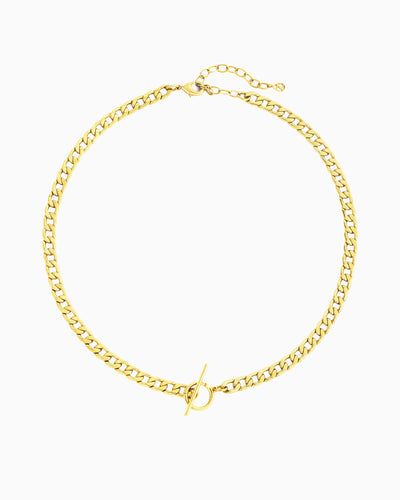 CURB CHAIN CHARM HOLDER TOGGLE NECKLACE