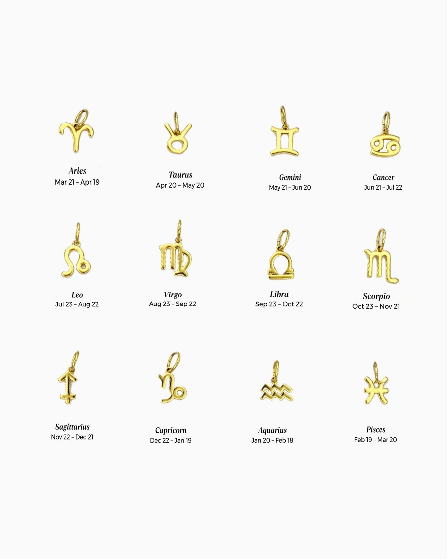 ZODIAC SLIDE-ON CHARM