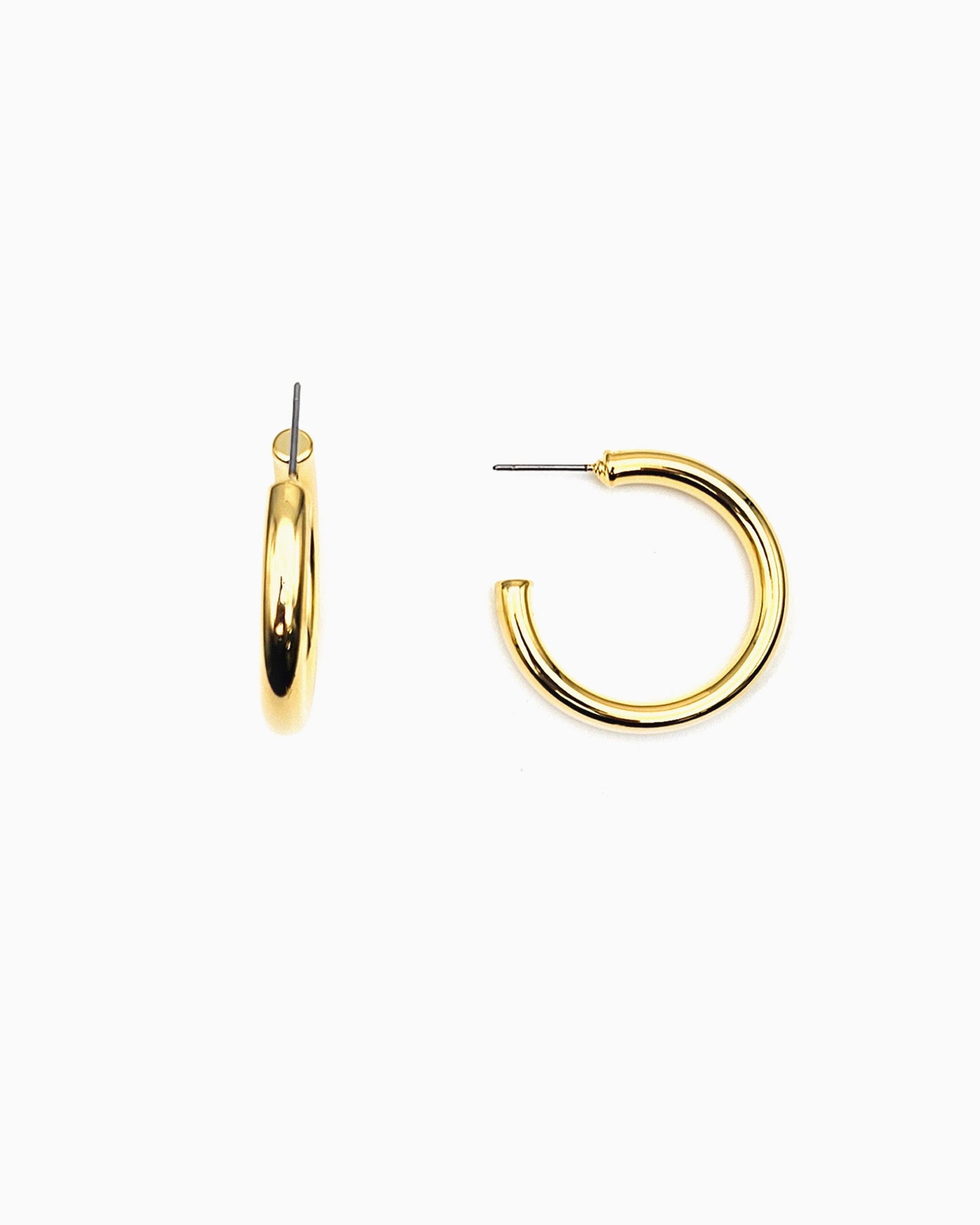 LARGE HOLLOW HOOP EARRINGS