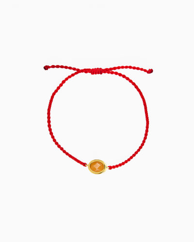 GEMSTONE CORD BRACELET-Red Aventurine
