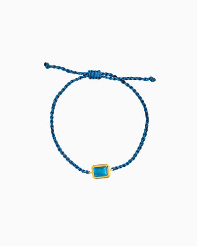 GEMSTONE CORD BRACELET-Blue Apatite