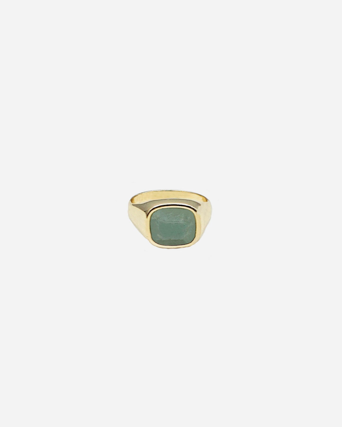 GEMSTONE SIGNET RING-Green Aventurine