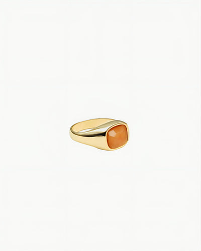 GEMSTONE SIGNET RING-Red Aventurine